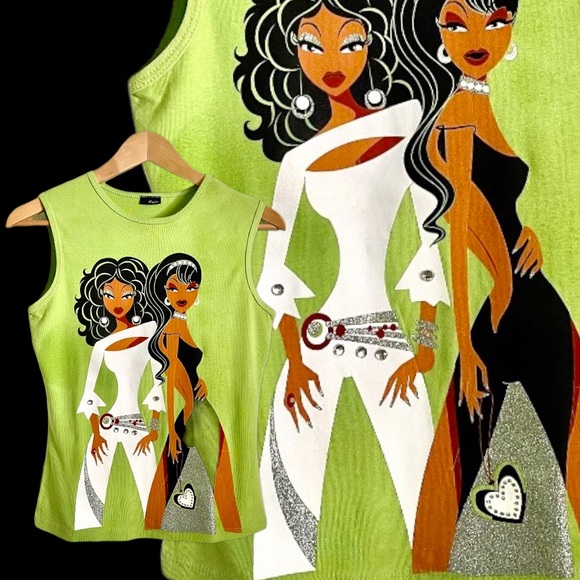 Tops - 🇿🇦 SO. AFRICA “GLAMOUR” VINTAGE BRILLIANT SPARKLY TOP